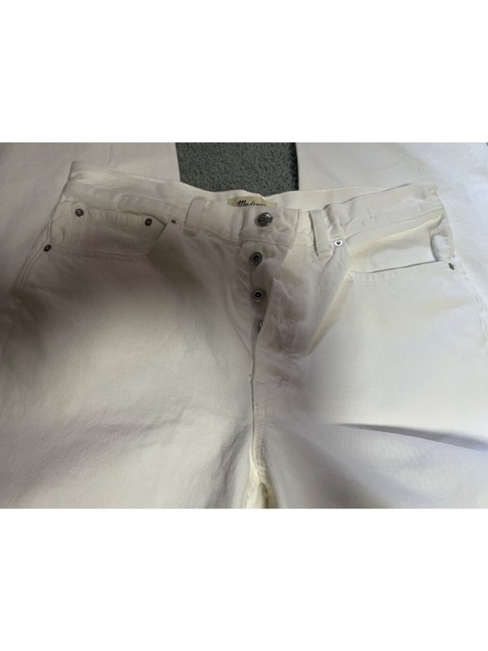 Madewell Low-Slung Baggy Crop Jeans Womens Size 28 White 100% Cotton Fair Trade - Picture 3 of 11